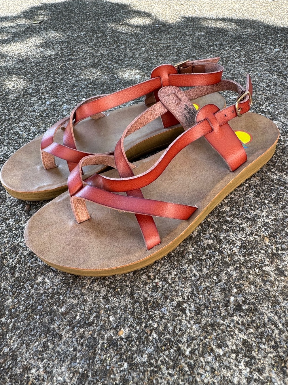 Maui Island Women’s Ankle-Strap Faux Leather Sandals in Cognac 7 Beach Coastal